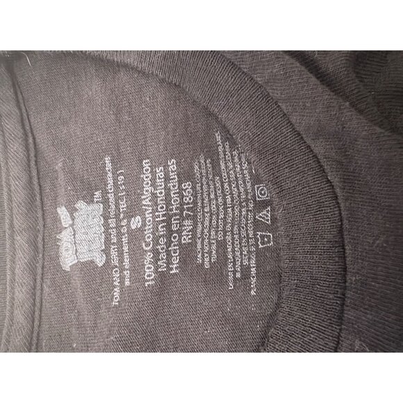 Tom & Jerry Black Long Sleeve Shirt Men’s‎ Size Small Cartoon Print Front & Back - Picture 6 of 6